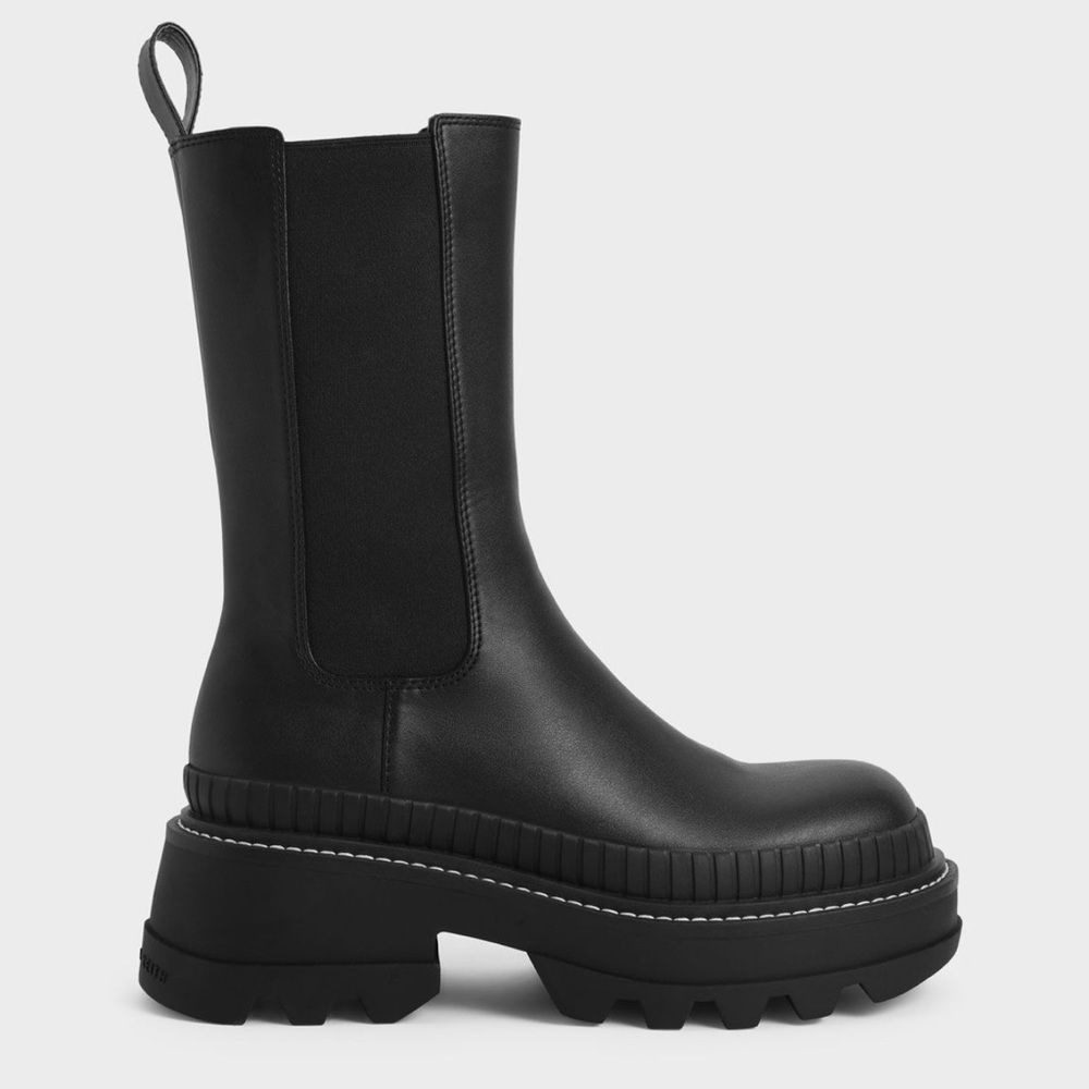 Chunky Chelsea Calf Boots